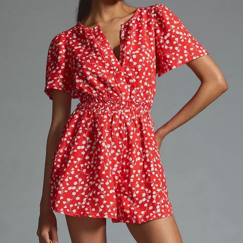 NWT Anthropologie The Somerset Romper: Linen Edition